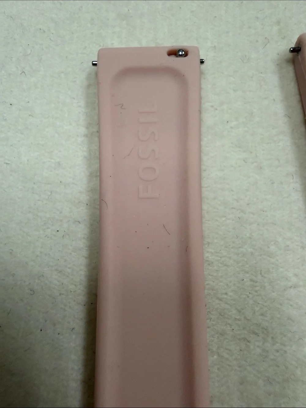 Fossil Pink Silicone Watch Strap with RoseGold Buckle 16mm